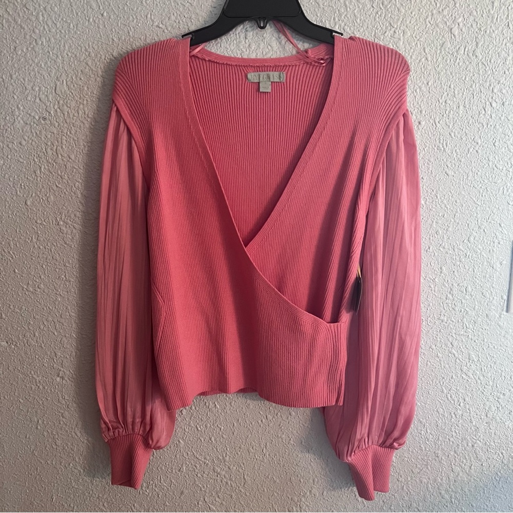 Rye Grass Pink V-Neck Blouse